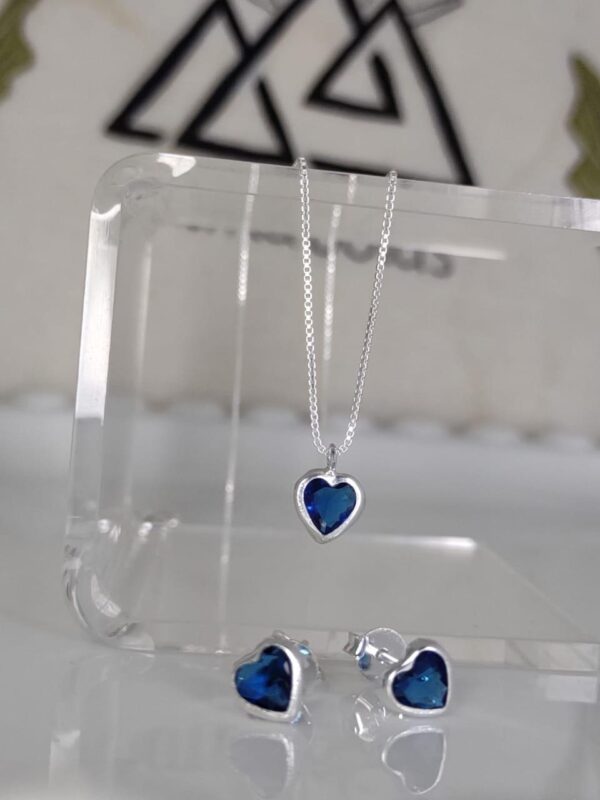 conjunto coração azul