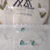 conjunto prata coração verde zirconia
