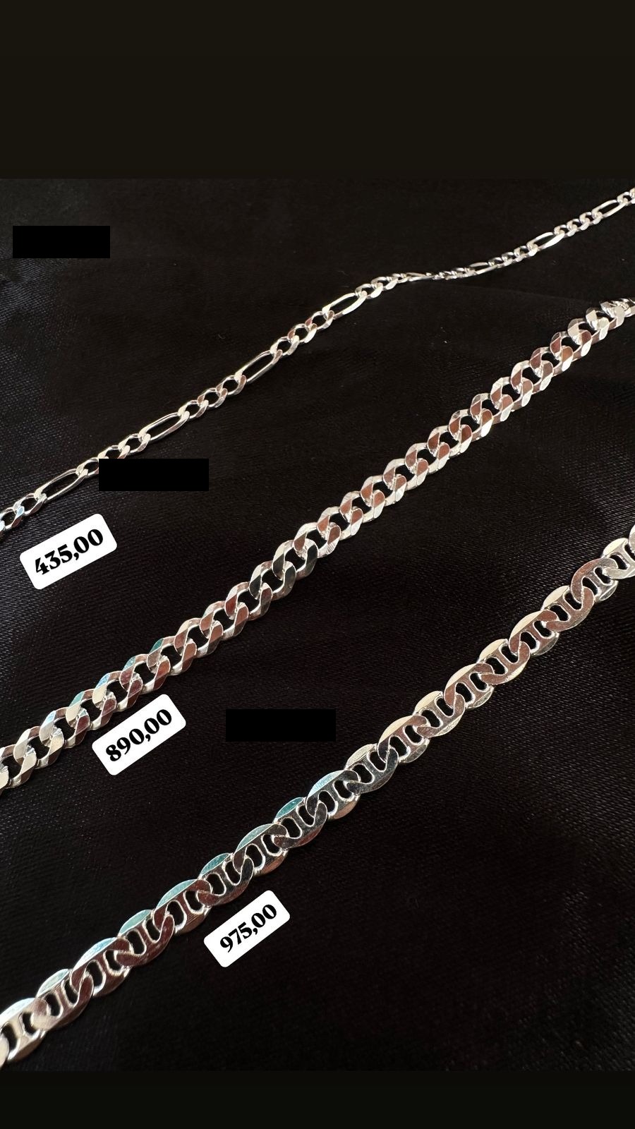 Corrente Piastrine 70cm em Prata 925