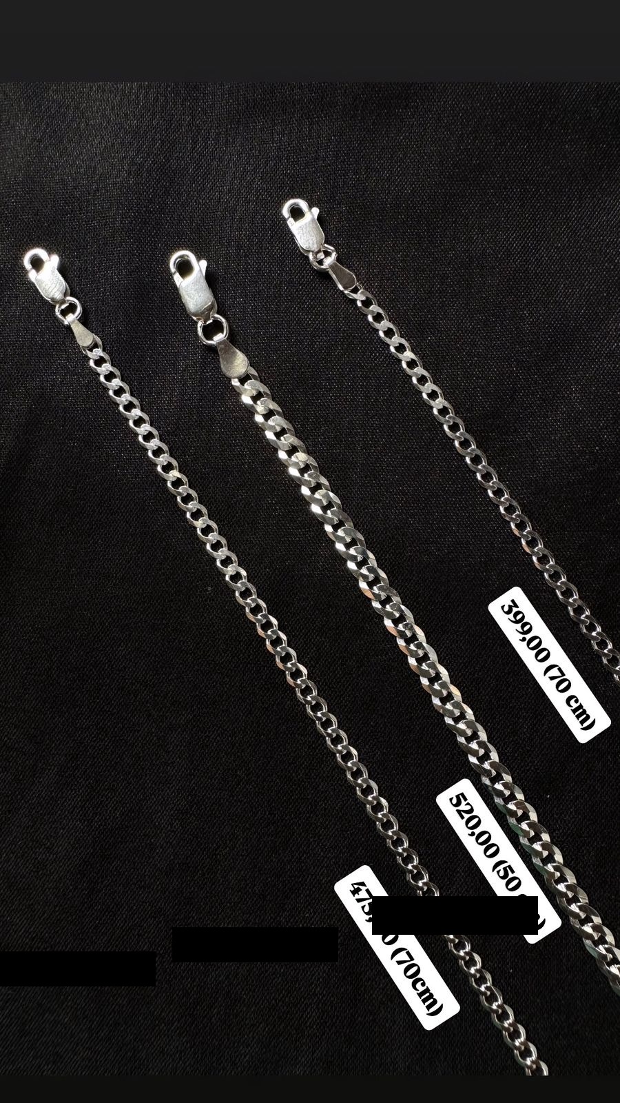 Corrente Groumet Fina 70cm em Prata 925