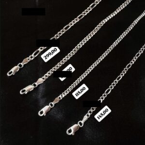 Pulseira Elo 3x1 Extra Fina em Prata 925