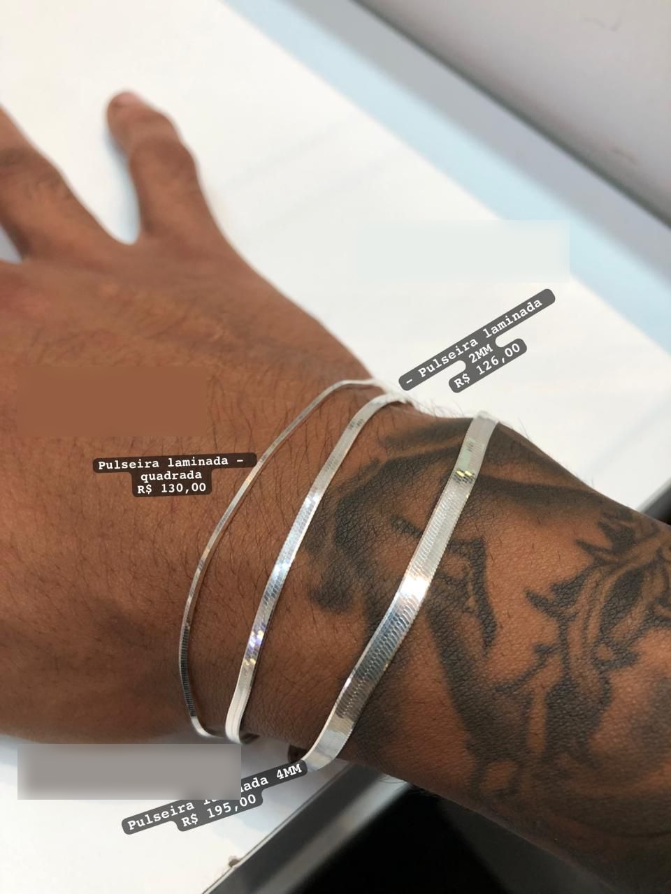 Pulseira Laminada 4mm em Prata 925