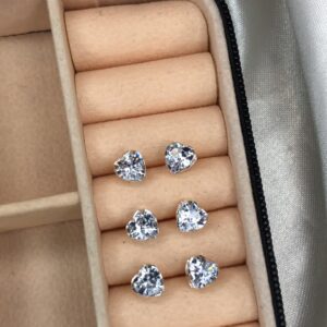 Brinco Ponto de Luz Coração 7mm – Prata 925