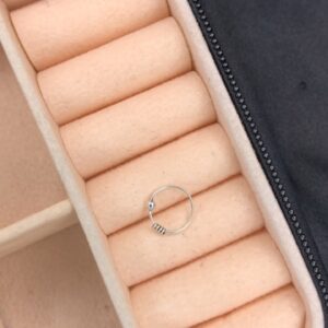 Piercing Argola Bali com Fios Enrolados e Bolinha – Prata 925