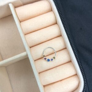 Piercing Argola Arco-Íris Zircônias Coloridas – Prata 925