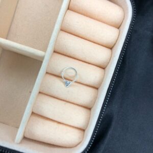 Piercing Argola Trançada Trio de Zircônias – Prata 925