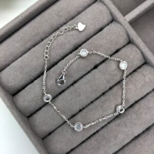 Pulseira Pontos de Luz Redondos Cristal – Prata 925