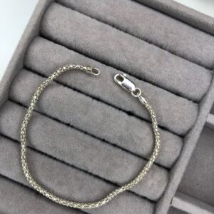Pulseira Malha Pipoca de Bolinhas – Prata 925
