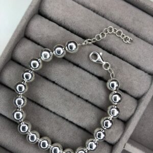 Pulseira Esferas Grandes Polidas – Prata 925