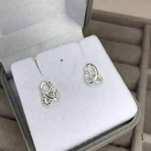 Brinco Elos Entrelaçados Cravejado – Prata 925