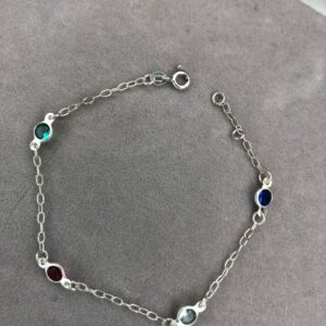 Pulseira Elos com Pontos de Luz Coloridos – Prata 925
