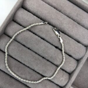 Pulseira Malha Cordão Baiano Fina – Prata 925