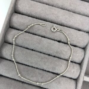 Pulseira Satélite Mini Bolinhas Intercaladas – Prata 925