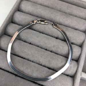 Pulseira Malha Fita Laminada – Prata 925