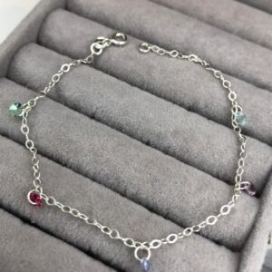 Pulseira Delicada com Cristais Coloridos – Prata 925