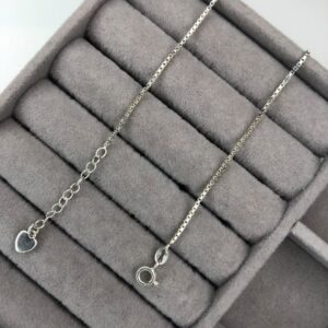 Tornozeleira Malha Veneziana V17 com Extensor Coração – Prata 925
