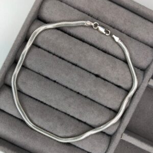 Tornozeleira Malha Lacraia 4mm – Prata 925