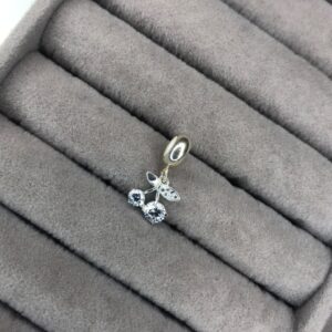 Berloque Pendente Cereja Cravejada de Zircônias – Prata 925
