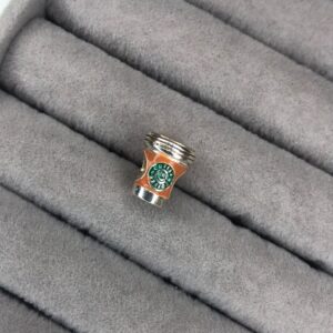 Berloque Separador Copo de Café Esmaltado – Prata 925