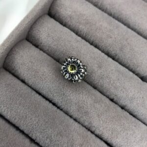 Berloque Separador Flor Vintage Cristal Verde – Prata 925