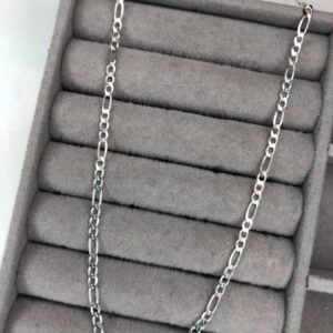 Corrente Figaro 3x1 Fina 60 cm – Prata 925