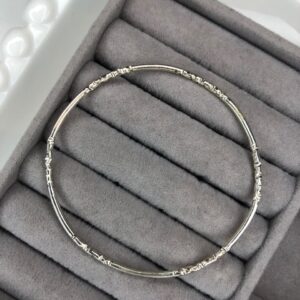 Bracelete Rígido Estilo Bambu – Prata 925