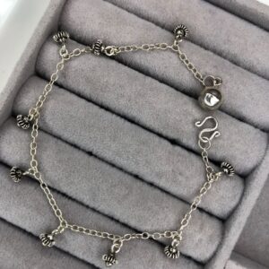 Pulseira Prata Bali Elos com Pingentes Trabalhados – Prata 925