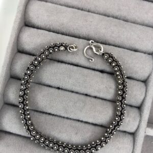 Pulseira Bali Tubular Margaridinhas – Prata 925