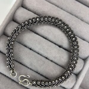 Pulseira Bali Tubular Margaridinhas Grossa – Prata 925