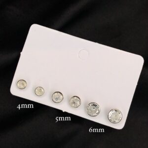 Kit Trio de Brincos Ponto de Luz – Prata 925 (6mm, 5mm e 4mm)