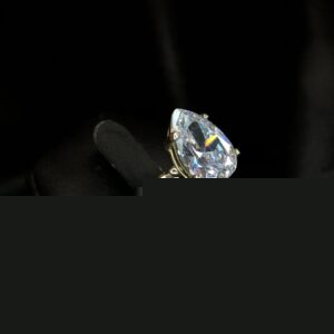 Anel Solitário Zircônia Gota Imponente – Prata 925